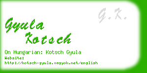 gyula kotsch business card